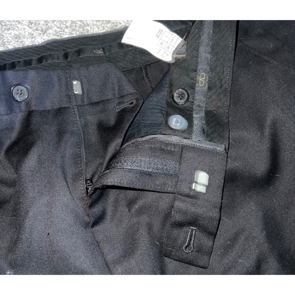 Valentino Black Straight Pants Sz 42 Virgin Wool Luxury Designer Trousers - Picture 6 of 6